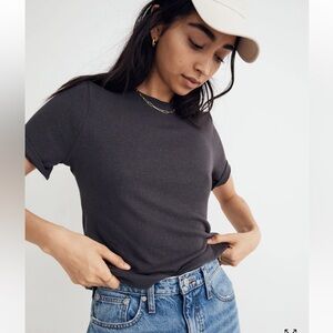 Madewell Dreamiest knit tee, charcoal, medium